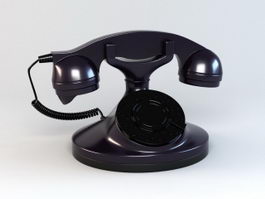 Black Black Telephone 3d model preview