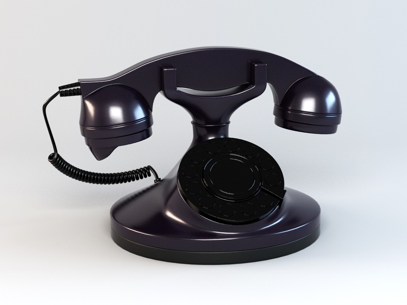 Black Black Telephone 3d rendering