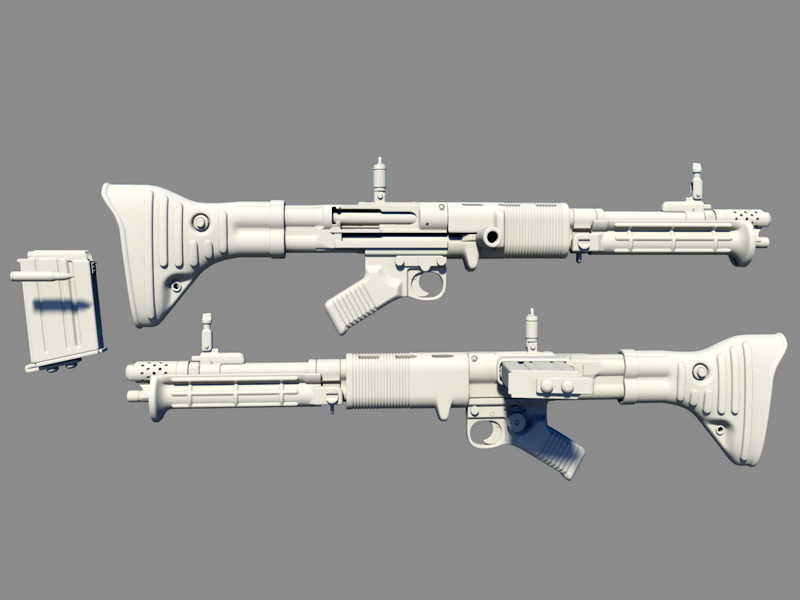 FG-42 German Automatic Rifle 3d rendering