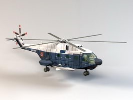 Super Frelon Helicopter 3d model preview