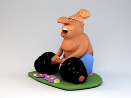 Gym Smurf Figurine 3d model preview