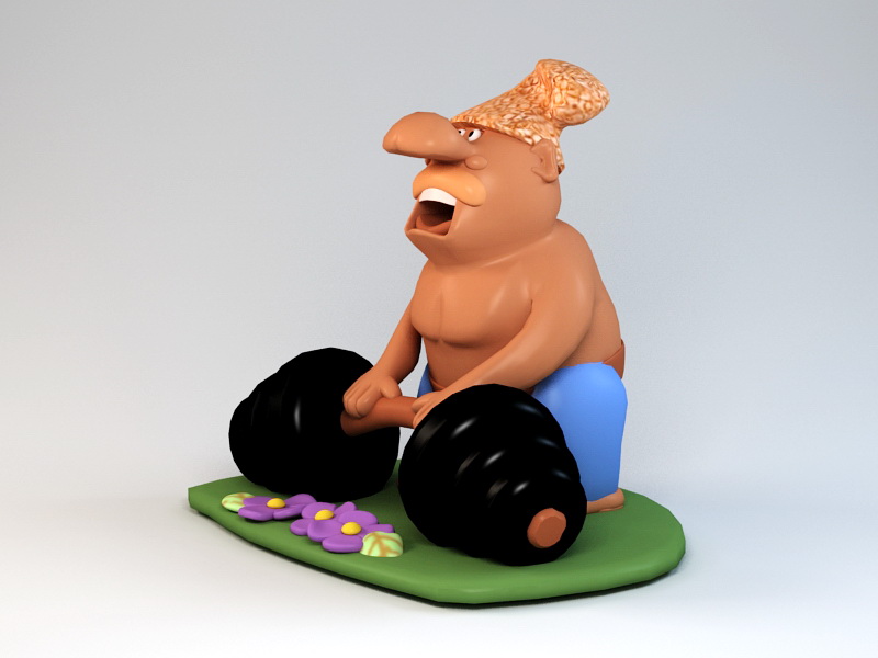 Gym Smurf Figurine 3d rendering