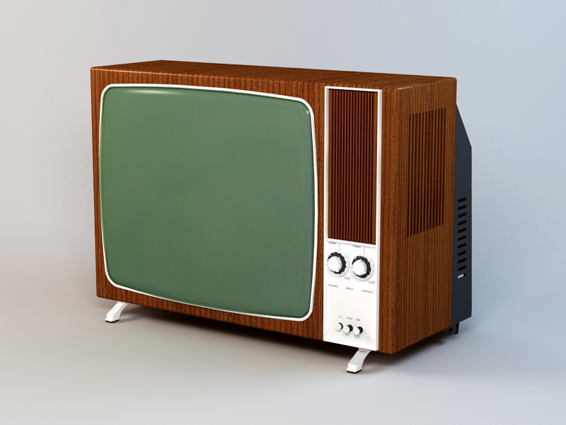 Old Color TV 3d rendering