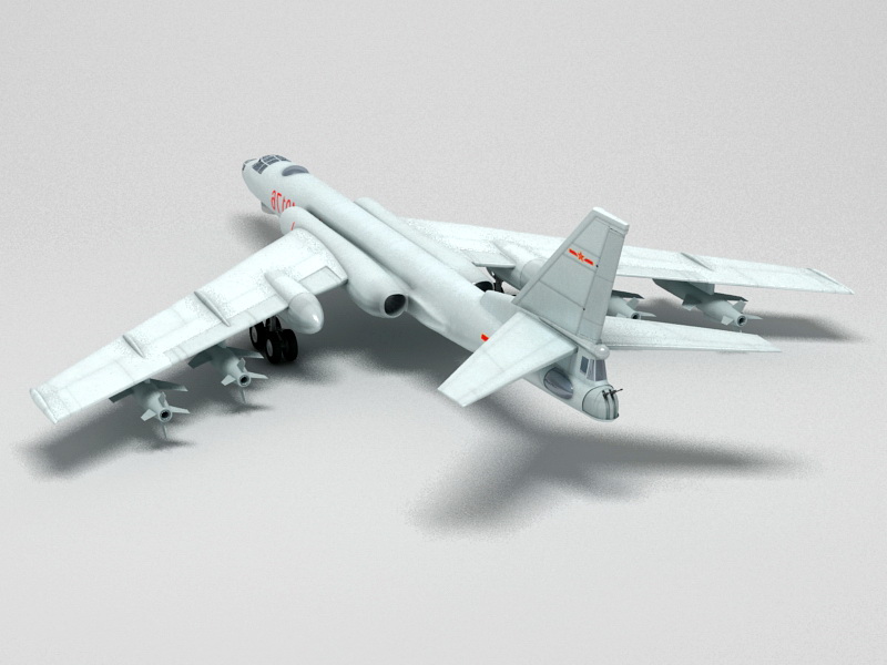 Xian H-6 Strategic Bomber Aircraft 3d rendering
