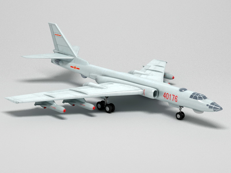 Xian H-6 Strategic Bomber Aircraft 3d rendering