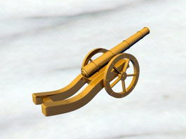 Vintage Gold Cannon 3d model preview