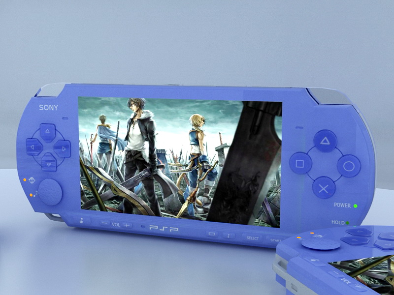 Blue PSP 3d rendering