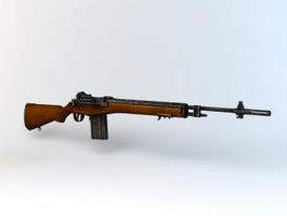 M14 Rifle with Magazine 3d model preview
