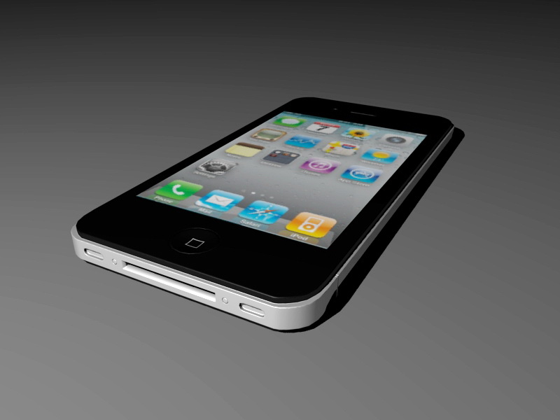 Black iPhone 4 3d rendering