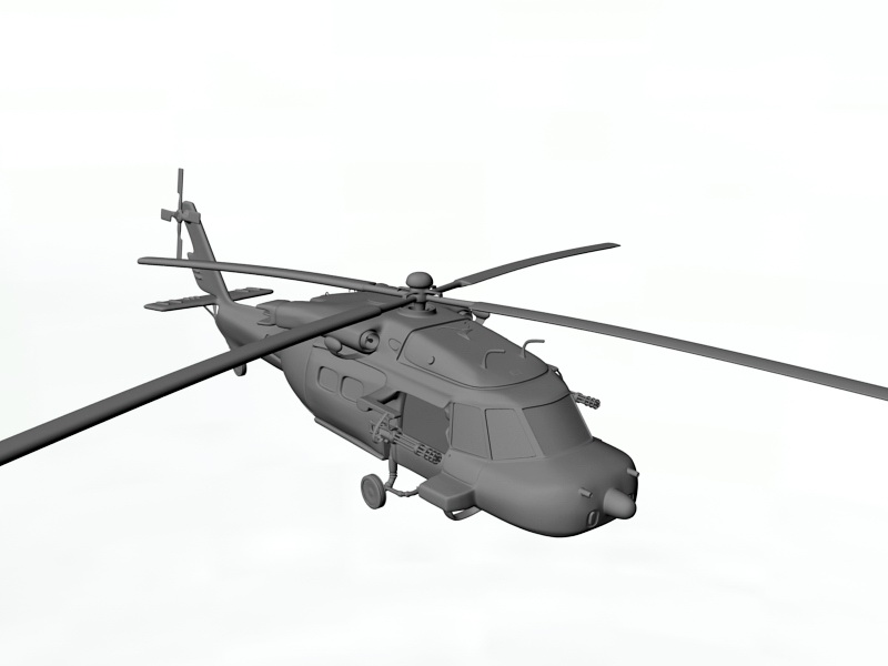 Black Hawk Helicopter 3d rendering