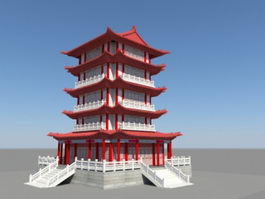 Ancient Chinese Pagoda 3d model preview