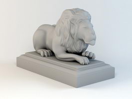 Laying Down Lion Statue 3d preview
