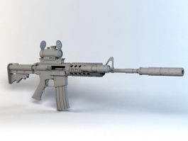 M4A1 Carbine Assault Rifle 3d model preview