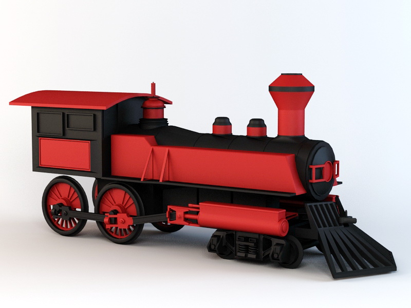 Cartoon Steam Train 3d model - CadNav