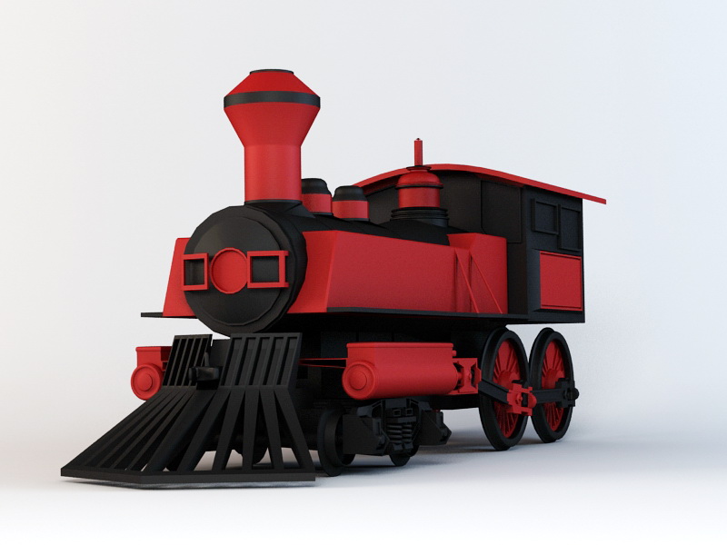 Cartoon Steam Train 3d rendering