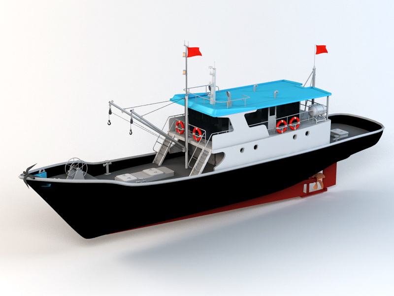 Fishing Ship Vessel 3d rendering