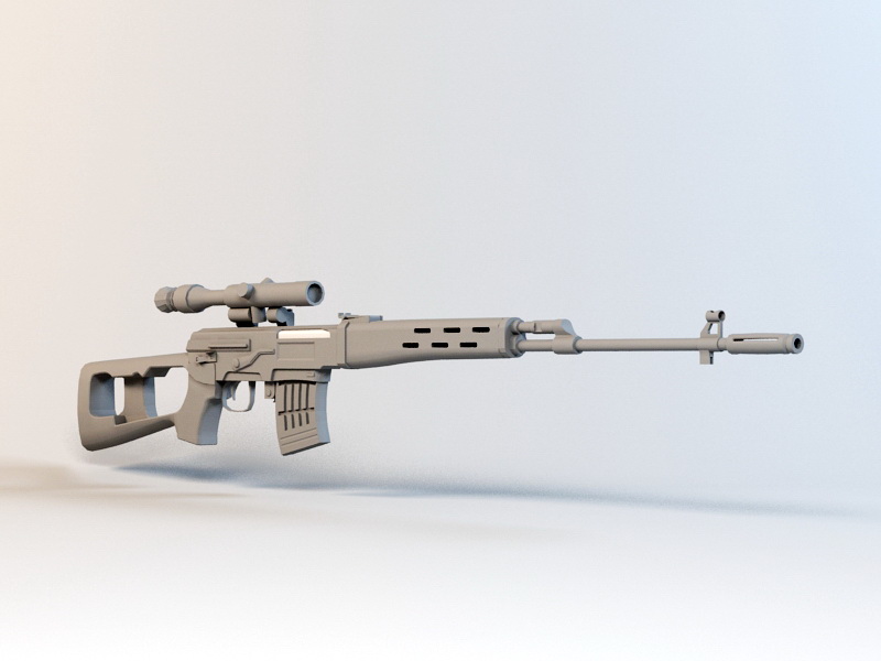 Dragunov Sniper Rifle 3d rendering