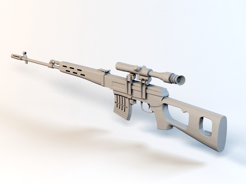 Dragunov Sniper Rifle 3d rendering