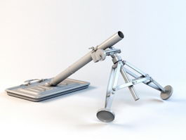 82MM Mortar 3d model preview