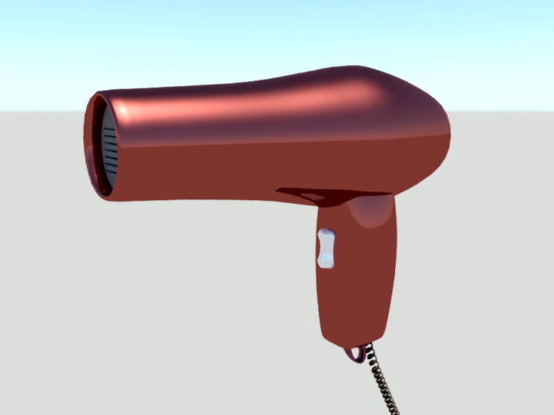 Red Hair Dryer 3d rendering