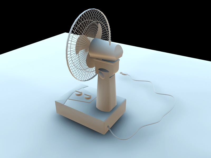Retro Electric Fan 3d rendering