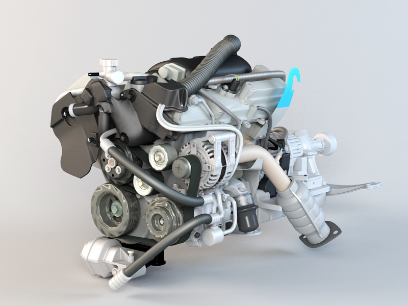 Honda Engine 3d rendering