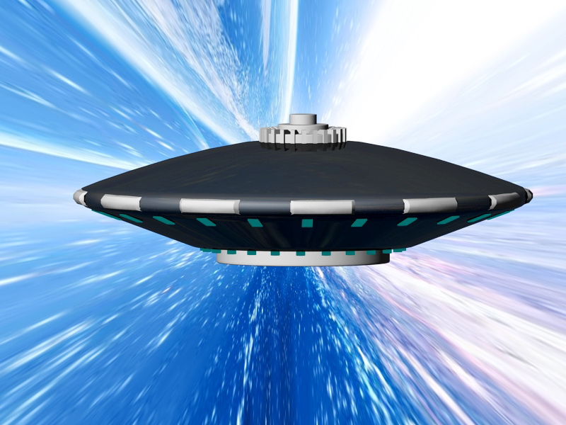Alien UFO 3d rendering