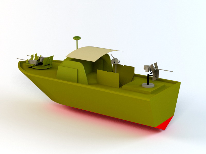 Small Patrol Boat 3d rendering