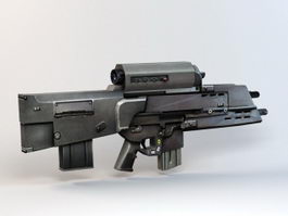 XM29 OICW Assault Rifle 3d model preview