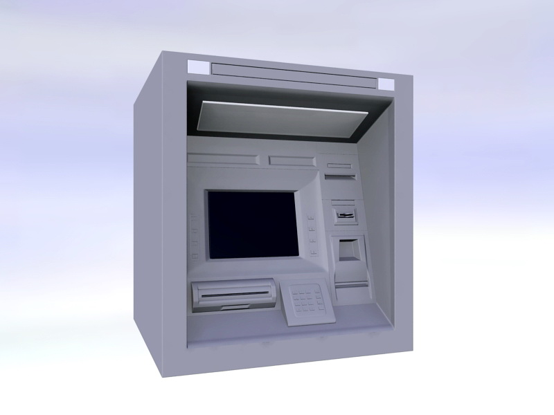 ATM Machine 3d rendering