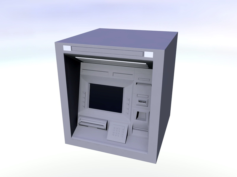 ATM Machine 3d rendering