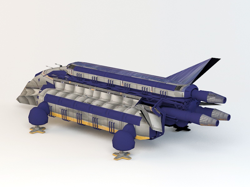 Sci-Fi Transport Cargo Freighter 3d rendering