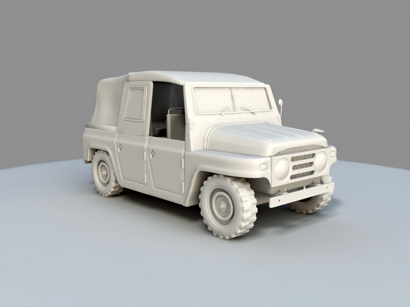 Willys Military Jeep 3d rendering