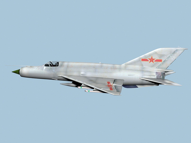 J-7 Chinese Fighter Jet 3d rendering