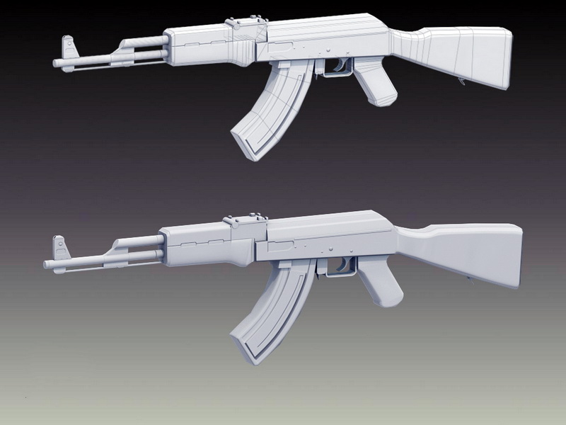 AK47 Assault Rifle 3d rendering