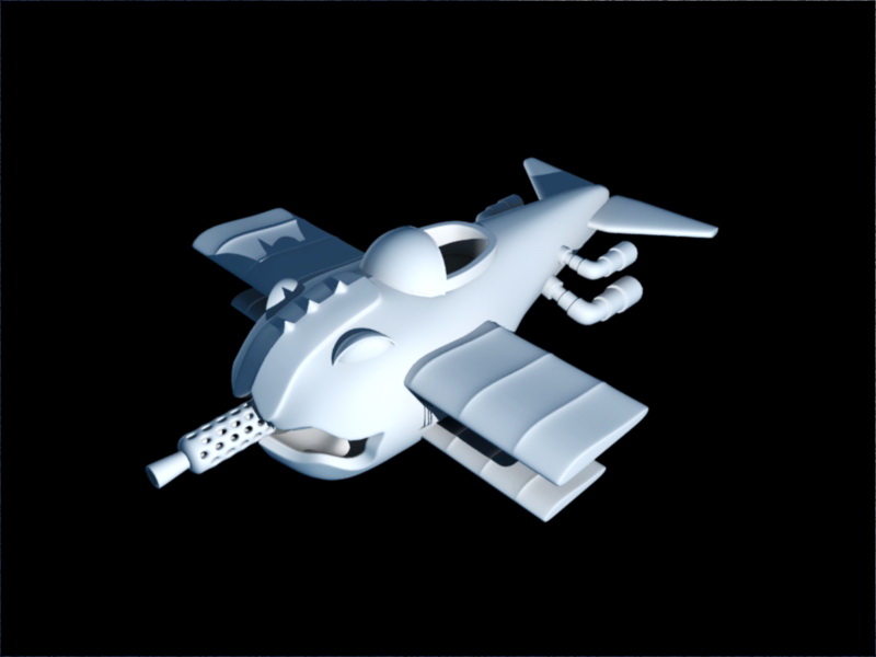 Cartoon Fighter Plane 3d rendering