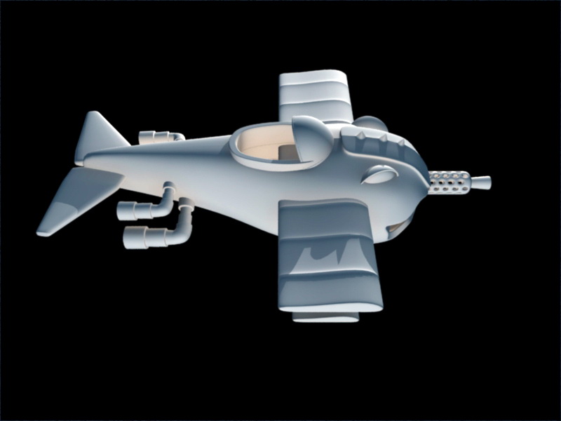 Cartoon Fighter Plane 3d rendering