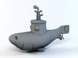 Cartoon Submarine 3d model preview