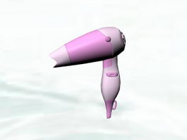 Pink Hair Dryer 3d model preview