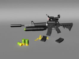 M4A1 Carbine Assault Rifle 3d preview