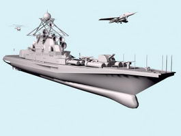 Aircraft Carrier & Fighter Jets 3d preview