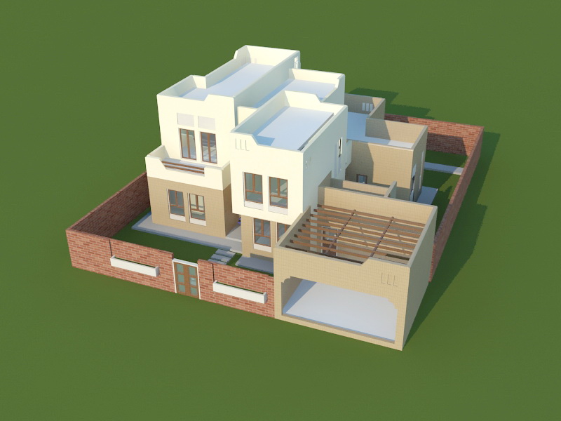 House Plan 3D Visualization 3d rendering