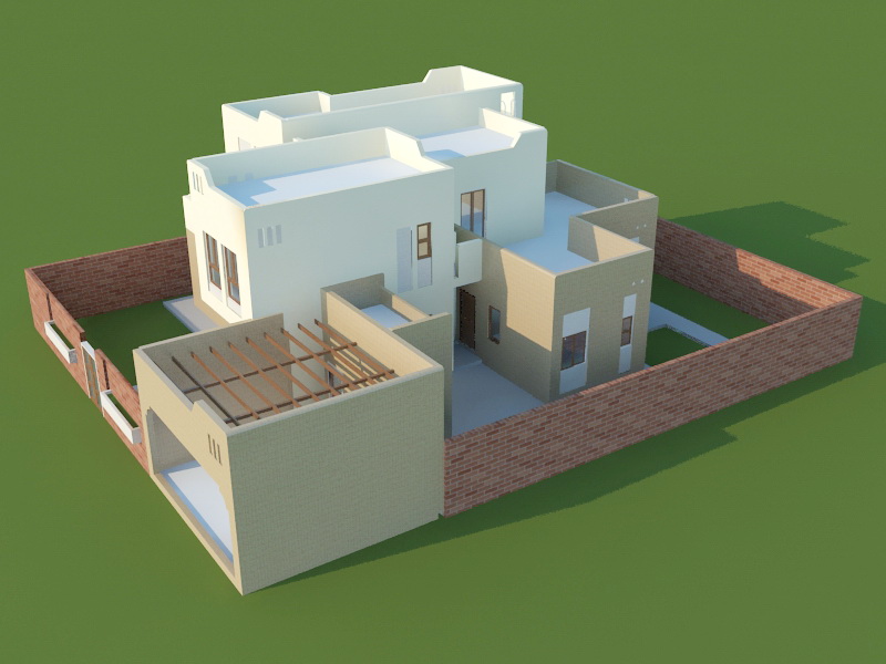 House Plan 3D Visualization 3d rendering