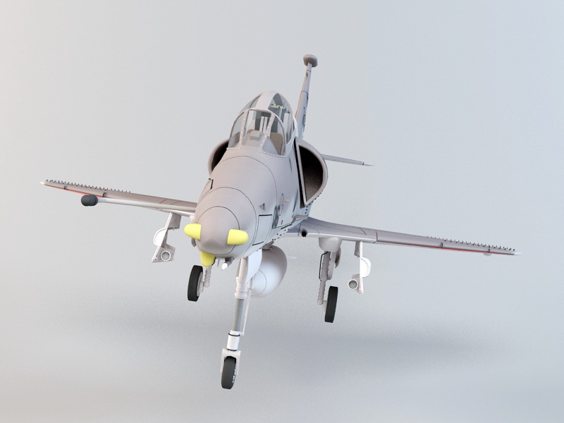 Skyhawk Attack Aircraft 3d rendering