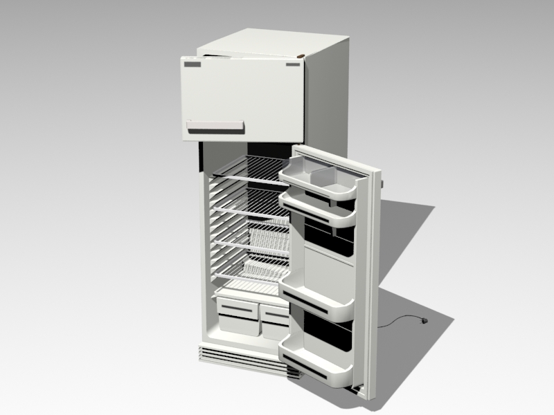 Open Refrigerator 3d rendering