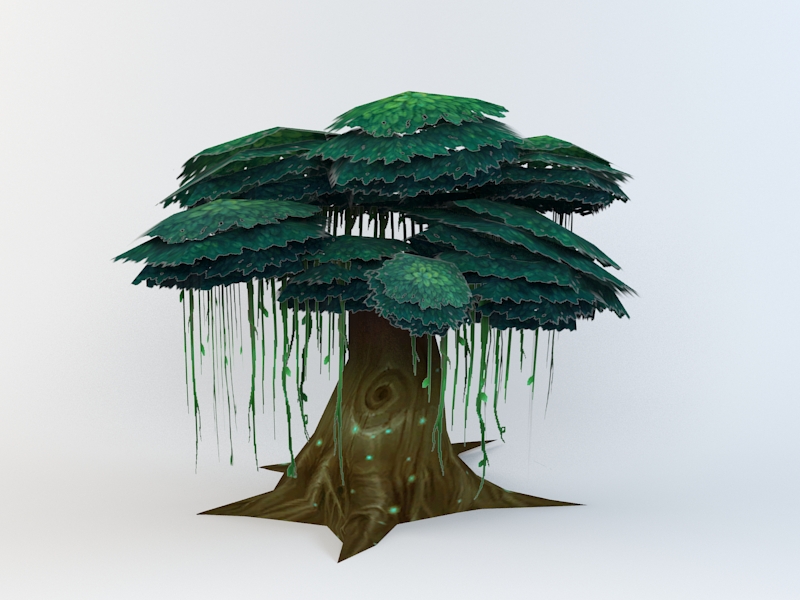 Cartoon Tree 3d rendering