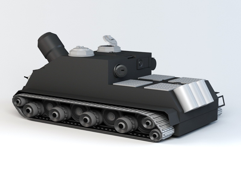 Sturmtiger Assault Gun Cartoon 3d rendering