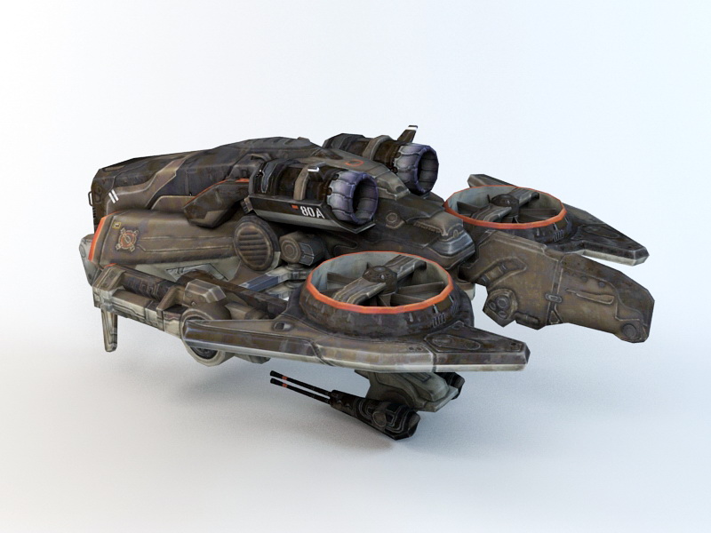 Futuristic Gunship 3d rendering