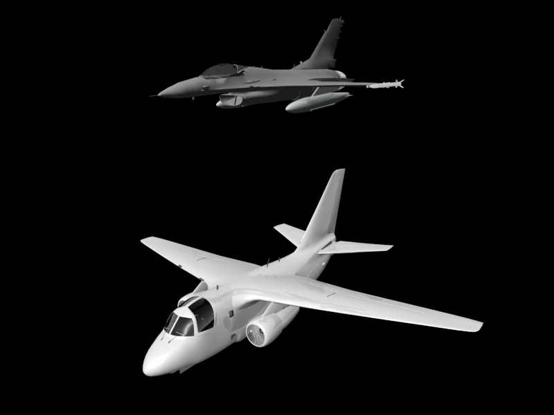 Fighter and Bomber 3d rendering