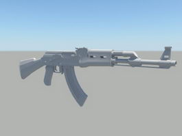 AK Assault Rifle 3d model preview